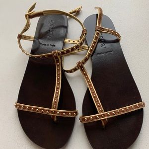 J.Crew T- strap studded Sandal